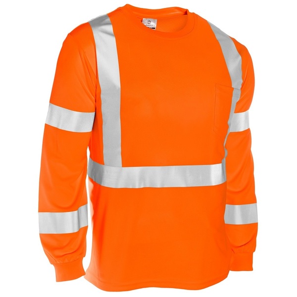 Kishigo XL, Orange, Class 3, Long Sleeve Class 3 T-Shirt 9146-XL